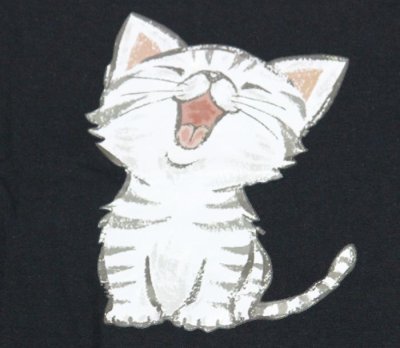 画像2: にゃんにゃん4号 大笑いするネコ 猫Tシャツ 春夏 黒 M・L 