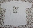 画像2: にゃんにゃん4号 大笑いするネコ 猫Tシャツ 春夏 白 M・L  (2)