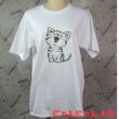 画像4: にゃんにゃん4号 大笑いするネコ 猫Tシャツ 春夏 白 M・L  (4)
