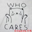 画像3: にゃんにゃん11号 WHO CARES お手上げ猫 猫Tシャツ 春夏 白 S・M・L  (3)