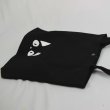 画像10: 黒猫トートバッグ シンプル 正方形バッグ ネコ柄 コットン 黒地 軽量 普段使い レディース メンズ キッズ BA34 (10)