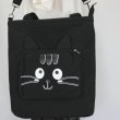 画像3: 黒猫トートバッグ ねこショルダーバッグ 2wayバッグ キャンバス ネコ柄 ファスナー 黒地 軽量 普段使い レディース メンズ キッズ BA39 (3)