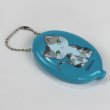 画像3: オリジナル 猫ラバーコインケース haruaデザイン 猫柄 青色 小銭入れ 財布 小物入れ 猫グッズ キッズ かわいいおすわりネコ (3)