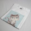 画像9: オリジナルTシャツ 猫Tシャツ haruaデザイン コットン 白 レディース ガールズ キッズ かわいいもこもこ猫 (9)
