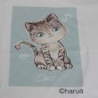 画像11: オリジナルTシャツ 猫Tシャツ haruaデザイン コットン 白 レディース ガールズ キッズ かわいいもこもこ猫 (11)