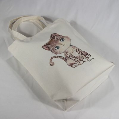 画像3: オリジナルトートバッグ 猫トートバッグ haruaデザイン マザーズバッグ キャンバス ナチュラル 厚めで丈夫なつくり かわいいもこもこ猫