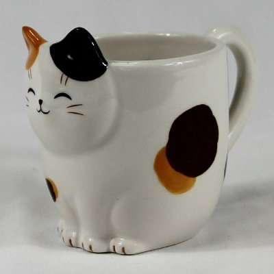 画像1: 猫マグカップ 猫びより みけ 猫物語 陶器 猫柄 ネコ柄 ねこ柄 猫雑貨 ネコ雑貨 ねこ雑貨