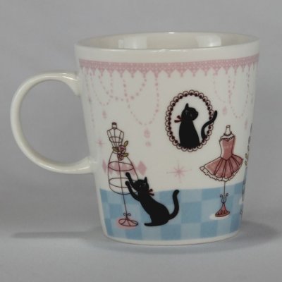 画像2: 猫マグカップ 黒猫ミィー バレエ 陶器 かわいい プレゼント ギフト 猫柄 ネコ柄 ねこ柄 猫雑貨 ネコ雑貨 ねこ雑貨