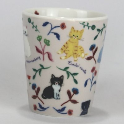 画像3: 猫マグカップ E.minetteスマートマグ flower カワイイ かわいい キュート 日本製 陶磁器 Cat プレゼント ギフト 猫柄 ネコ柄 ねこ柄 猫雑貨 ネコ雑貨 ねこ雑貨