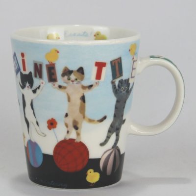 画像1: 猫マグカップ E.minetteスマートマグ ボール カワイイ かわいい キュート 日本製 陶磁器 Cat プレゼント ギフト 猫柄 ネコ柄 ねこ柄 猫雑貨 ネコ雑貨 ねこ雑貨