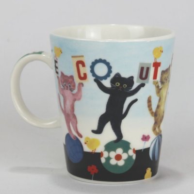 画像2: 猫マグカップ E.minetteスマートマグ ボール カワイイ かわいい キュート 日本製 陶磁器 Cat プレゼント ギフト 猫柄 ネコ柄 ねこ柄 猫雑貨 ネコ雑貨 ねこ雑貨