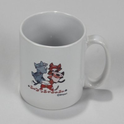 画像2: Shiyori 猫マグカップ 2個組 セット割引 猫集団ニャンッニャニャニャ ５匹の仲間たち 全員集合 半面印刷