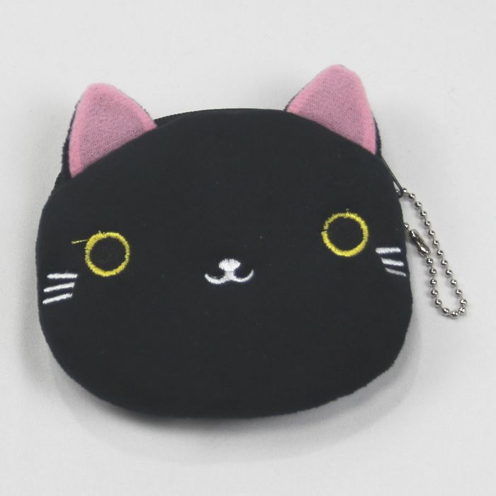 猫柄小銭入れ 財布 コインケース ミニポーチ 小物入れ おもしろ かわいい レディース キッズ ギフト プレゼント 黒