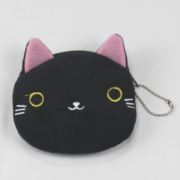 猫柄小銭入れ 財布 コインケース ミニポーチ 小物入れ おもしろ かわいい レディース キッズ ギフト プレゼント 黒